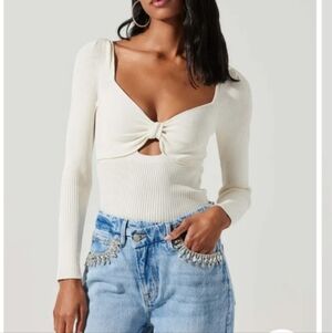 Astr The Label Tivoli Cutout Sweater In Off White